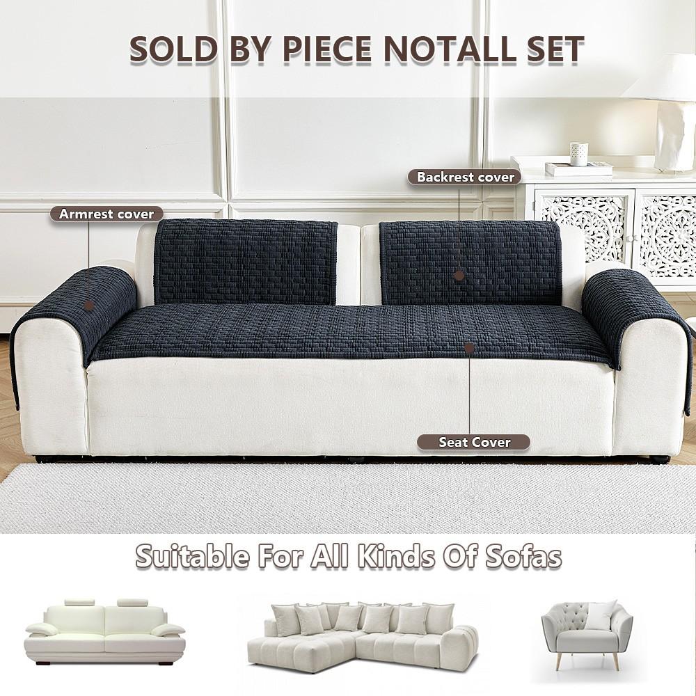 1pc Luxury Bubble Grid Sofa Cover, Soft Skin-Friendly Non-slip Slipcover, Dustproof & Wrinkle Resistant, Pet Friendly, Fits 1/2/3/4 Seater Sofa, All Season, Machine & Hand Washable