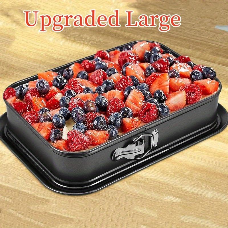 Baking artifact leak-proof rectangular cake tray: non-stick easy release| Professional grade carbon steel Easy to make perfect cheesecake Oven dishwasher safe