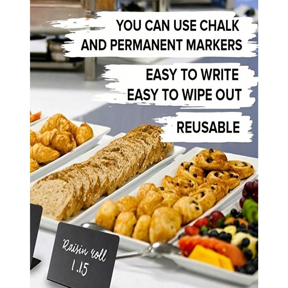 Mini Blackboard Signs Set of 1-12, Acrylic Material, Ideal for Food, Parties, Buffets, Weddings, Birthdays, Christmas, Graduations