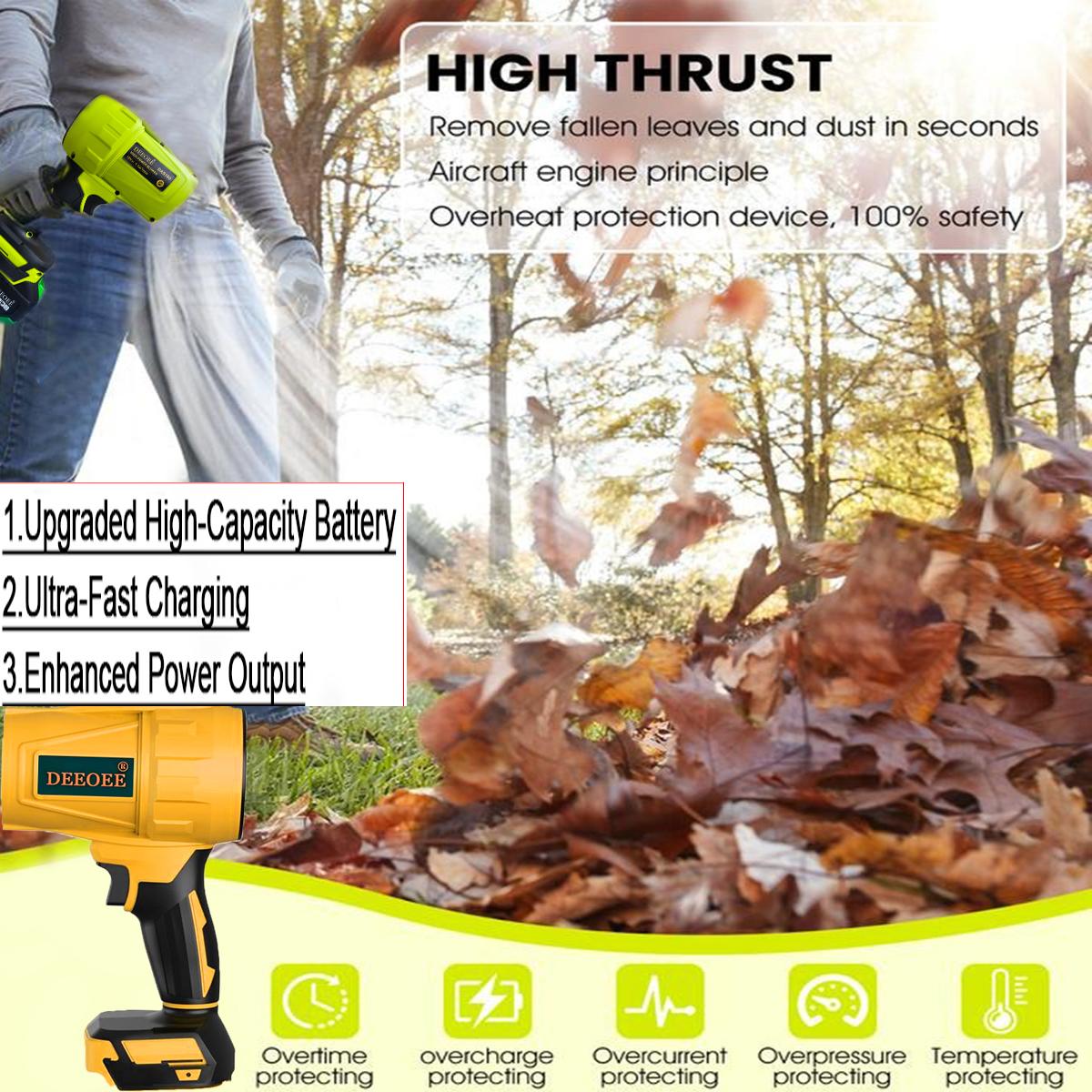 [DEEOEE] Upgraded Cordless Leaf Blower – Turbo Jet Technology with Pure Copper Brushless Motor, High-Capacity Battery & Multi-Purpose Cleaning Power,Gift for Christmas,New Year