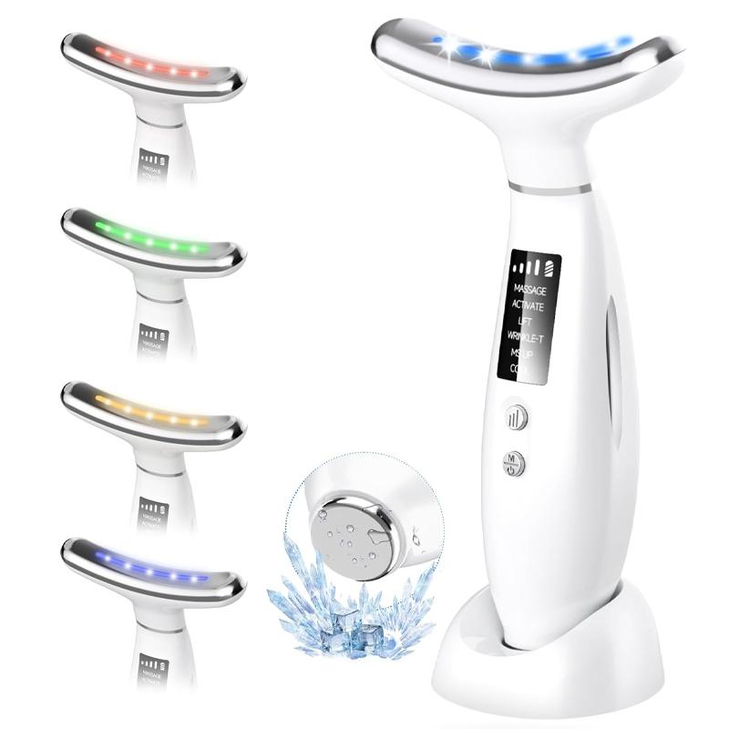 Ice Cooling Hot Compress Neck Face Massager with 6 Modes & 4 Intensity Levels, Heating Cold Eye Facial Lifting Tool for Skin Care Ice Cooling Hot Compress Neck Face Massager with 6 Modes & 4 Intensity Levels, Heating Cold Eye Facial Lifting Tool for Skin Care