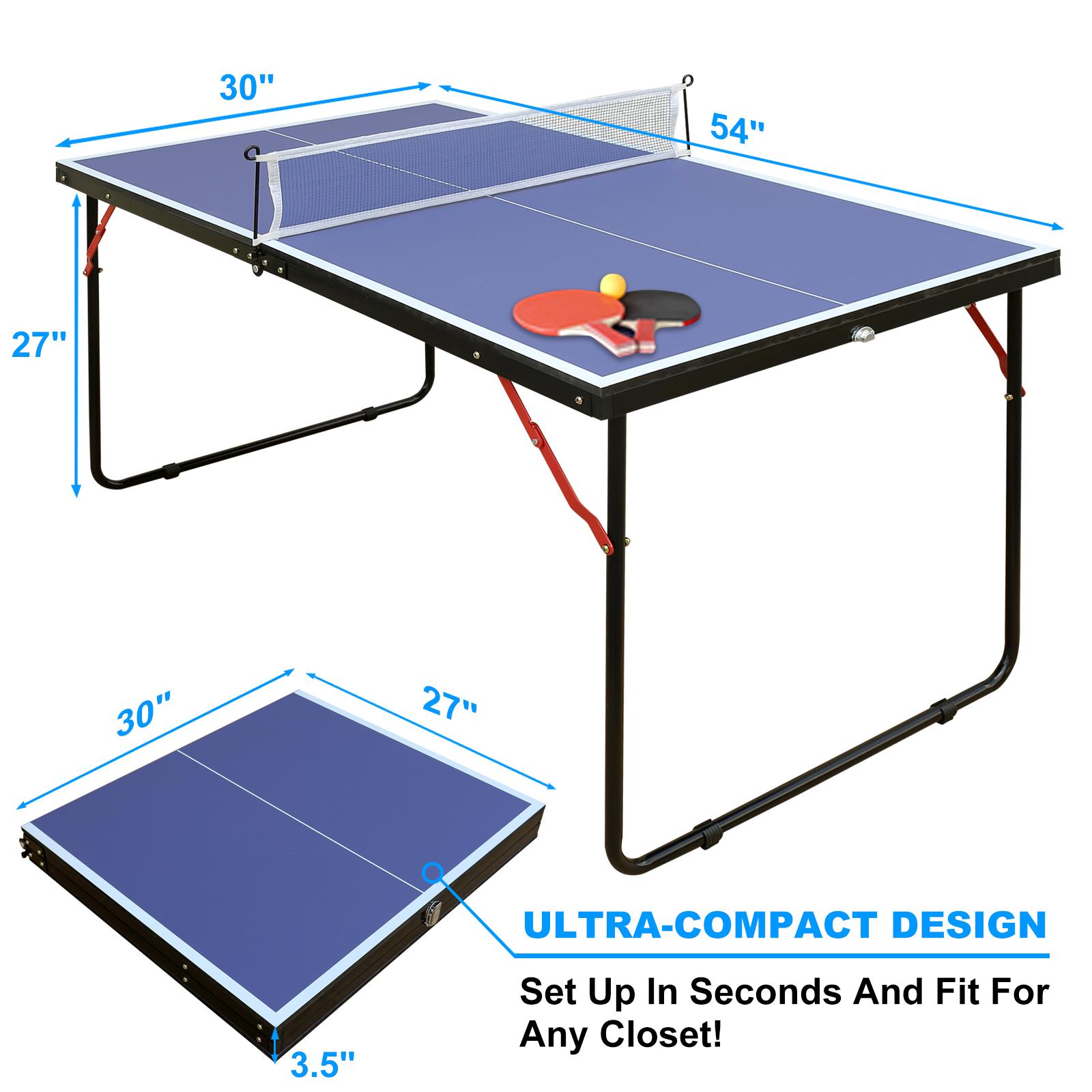 4.5ft Table Tennis Table Foldable & Portable Ping Pong Table Set with Net and 2 Ping Pong Paddles for Indoor Outdoor Game 4.5ft Table Tennis Table Foldable & Portable Ping Pong Table Set with Net and 2 Ping Pong Paddles for Indoor Outdoor Game