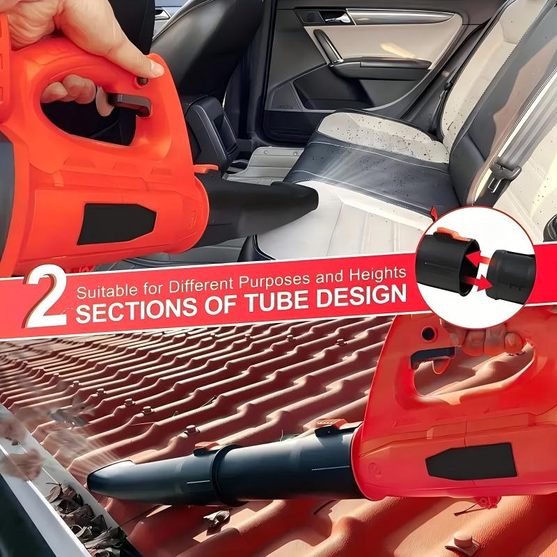 Lithium-ion brushless handheld blower, cordless leaf blower with turbo brushless motor, lightweight, adjustable nozzle - used for leaves, debris, and snow in yards/gardens, cordless rechargeable for home use