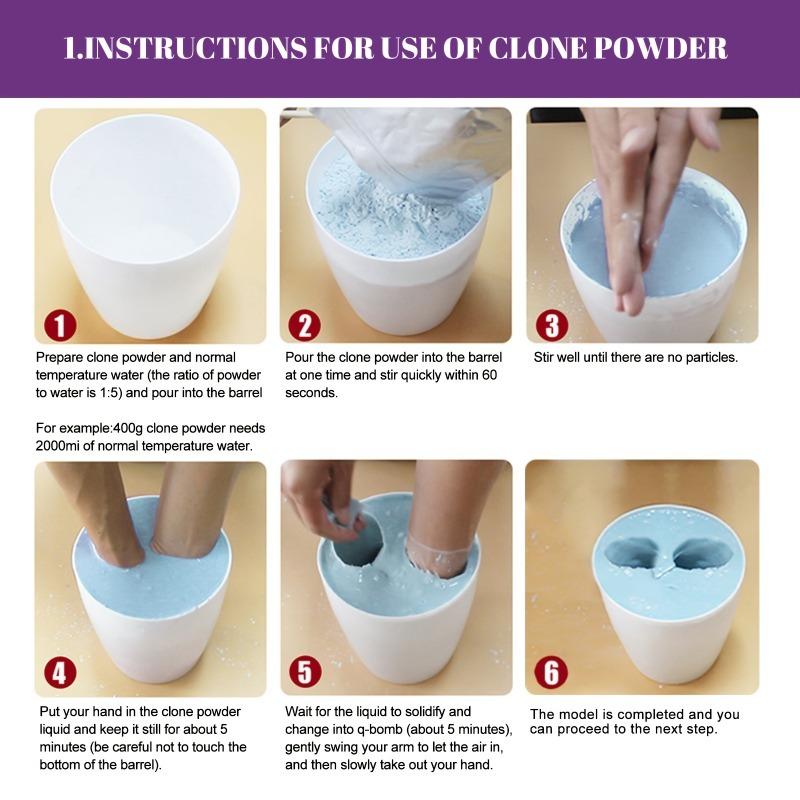 3D Hand Model Powder Creative 3D Clone Powder DIY Material Valentine's Day Hand Footprint Souvenir Model