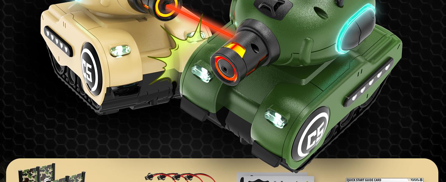 Remote Control Battle Tanks Set, Stable Control, Simulated Shooting, Sound Effects, Unisex, Kids Birthday Party Gift, Requires Aa Batteries
