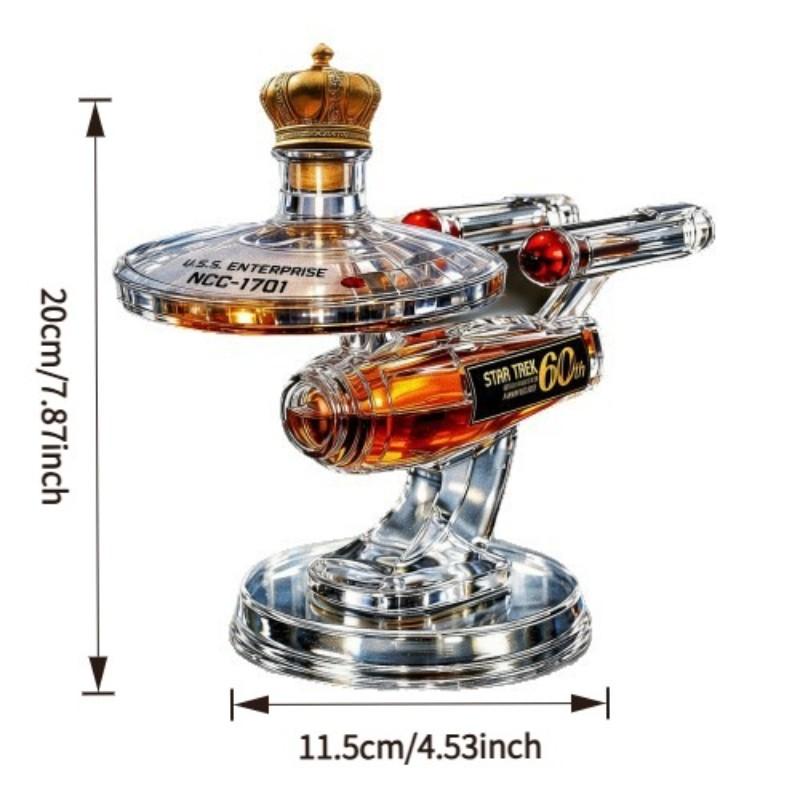 Premium Airtight Glass Spaceship Decanter, Whiskey & Wine Bottle, Unique Design, Perfect for Serving Beverages, Durable Material