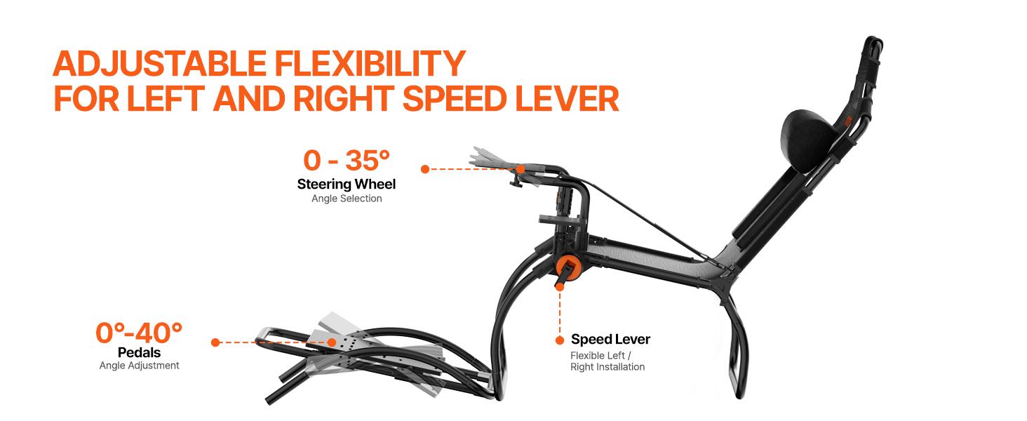 VEVOR Racing Wheel Stand Foldable For Logitech G923/G920/G29, Steering Wheel Stand Foot Pedal Angle Adjustable, Portable Steel Driving Simulator Cockpit-Thrustmaster T248P, Fanatec, Hori, Compact