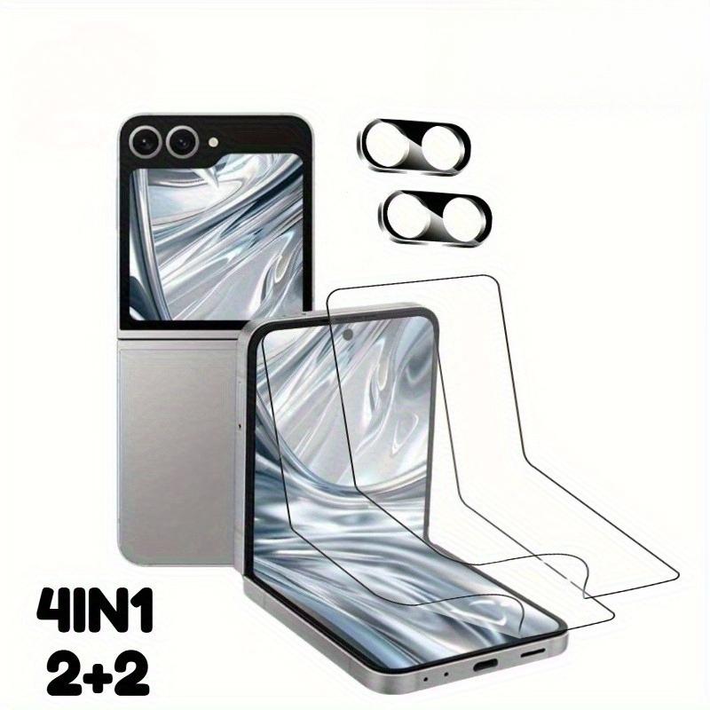 Samsung Galaxy Z Flip 5 6 7 Protective Screen Protector with 2 Front TPU Films and 2 Camera Lens Protectors High Transparency Seamless Fit Scratch Proof Shield