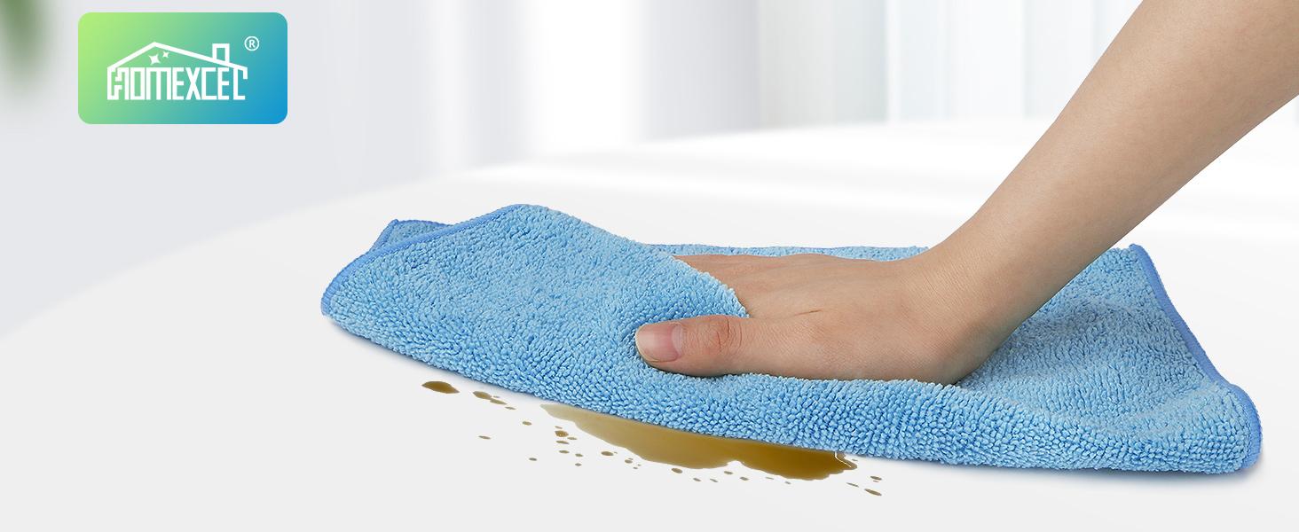 Blue Microfiber Cleaning Cloth, 12 Pack Premium Microfiber Towels for Cars, Lint Free, Scratch-Free, Highly Absorbent, Reusable Cleaning Rags for Car, Household, Kitchen, Window,11.5"X11.5"