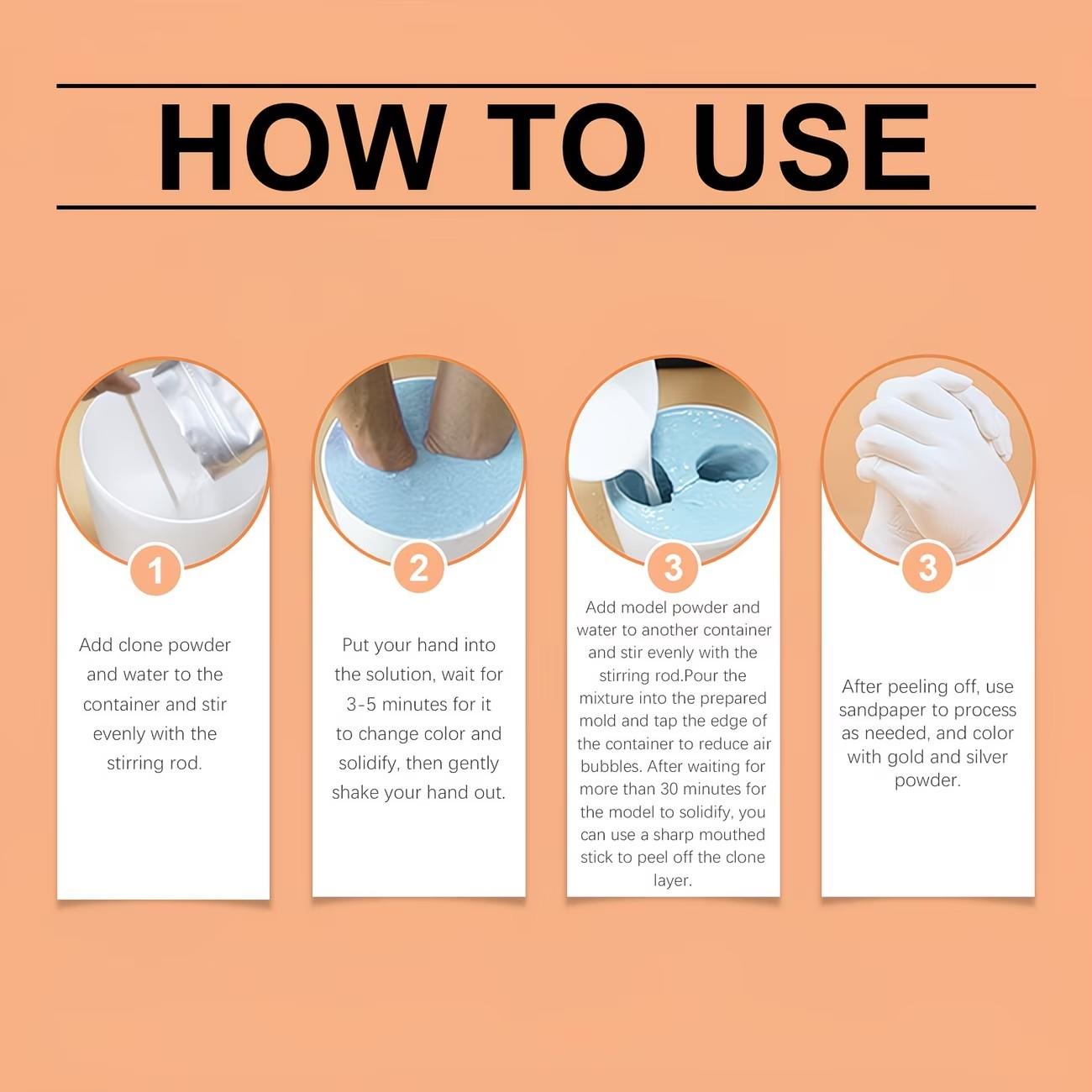 Creative 3D Handprint Cloning Powder, Valentine's Day Souvenirs, Original Casting Set, Perfect Gift for Couples, Family, Friends