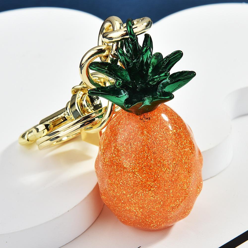 Three-Color Pineapple Fruit Bag Charm, Creative Keychain & Handbag Accessory