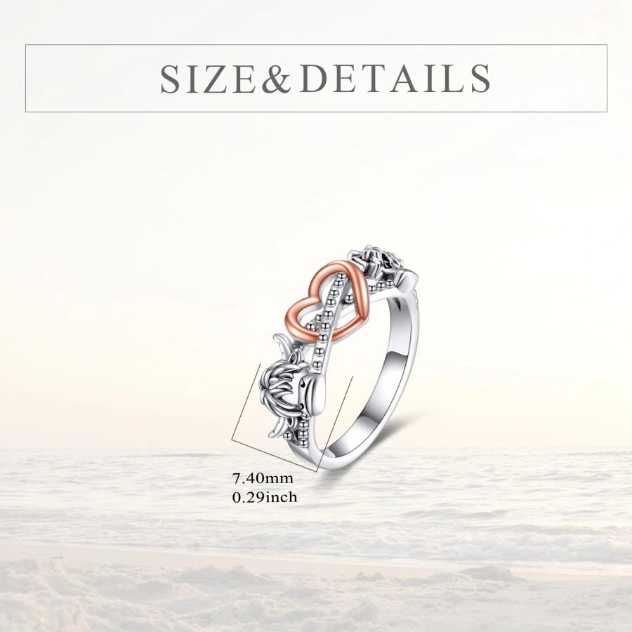 Mother's Day Gift To My Beautiful Mom S925 sterling silver personalized alpine cow mother and calf ring is a must-have gift for any festival Charming Bond Loving Symbolism，rings for women，engagement ring for me