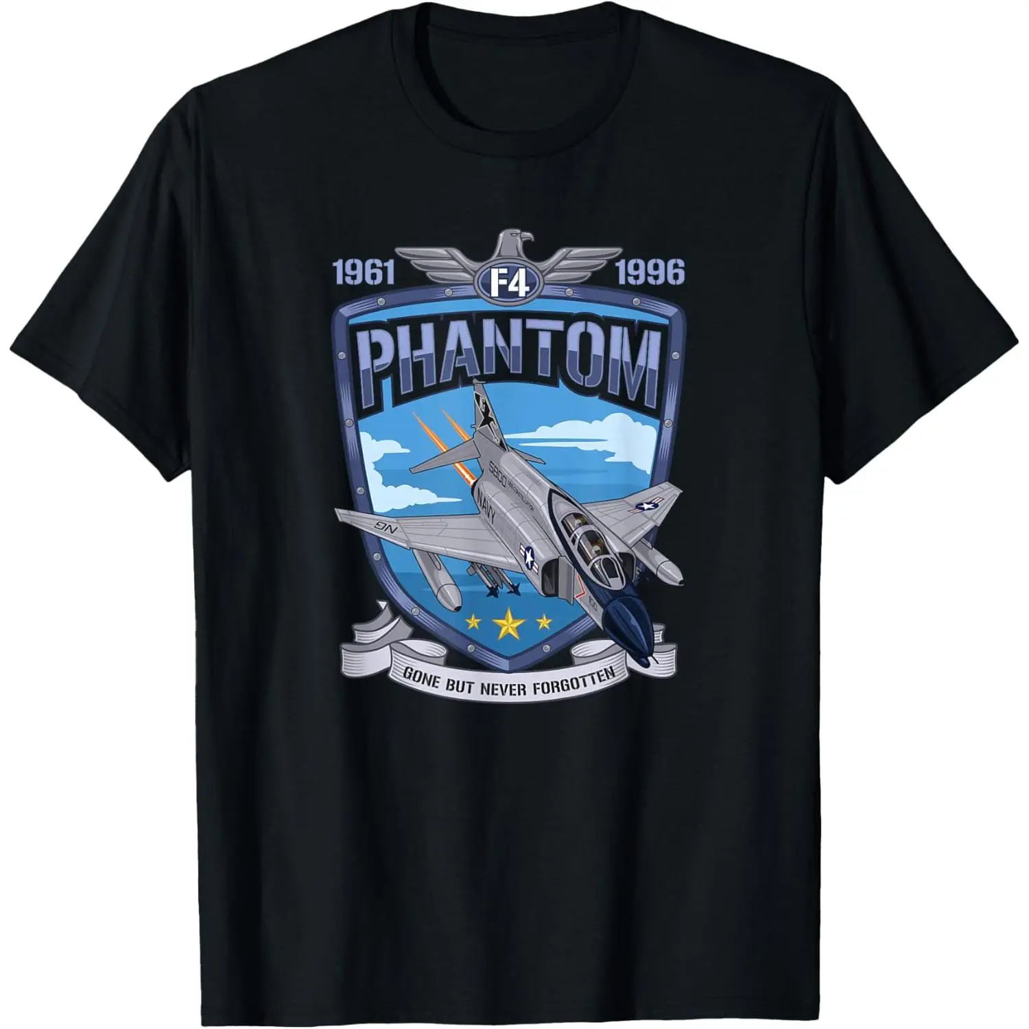 Vintage F4 Phantom II Jet Fighter Military Aviation T-Shirt  car enthusiast men digital print letter graphic