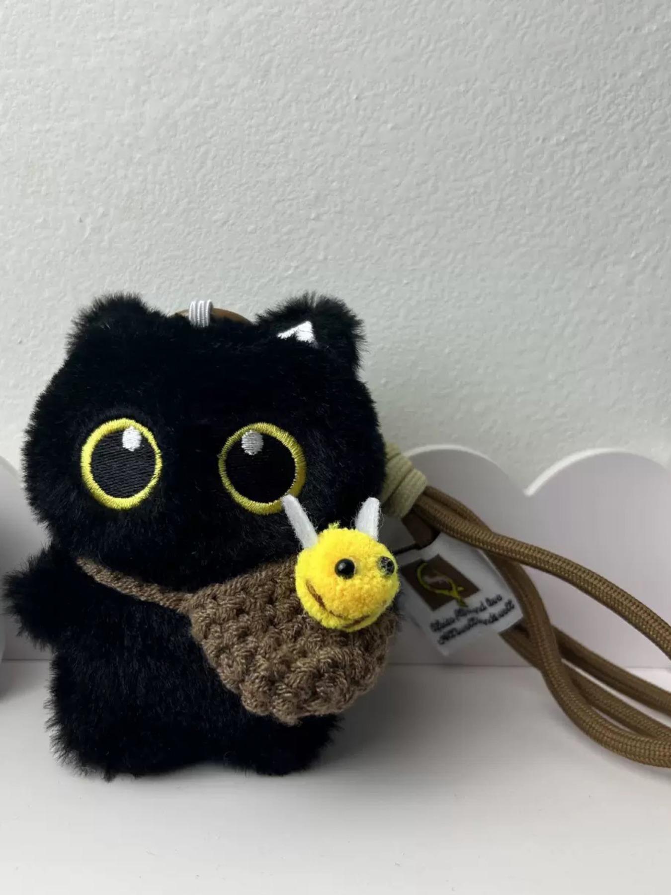 Cute Cat Design Keychain, Punk Style Plush Pendant Keychain for Women & Men, Fashion Accessories for Daily Use, Trendy All-match & Exquisite Keychain for Birthday Gift, Fuzzy Keychain, Stylish Keychain