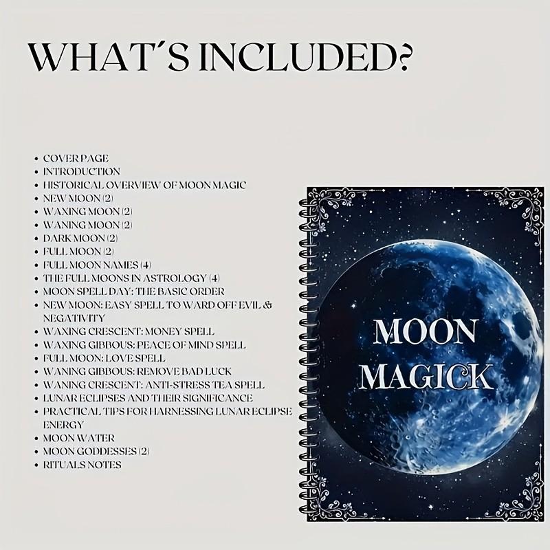 Witch's Moon Journal - Lunar Spell Book for Manifestation & Magic | Moon Phase Tracker with Ritual Templates, Goddess Lore & Grimoire Pages | Celestial Design