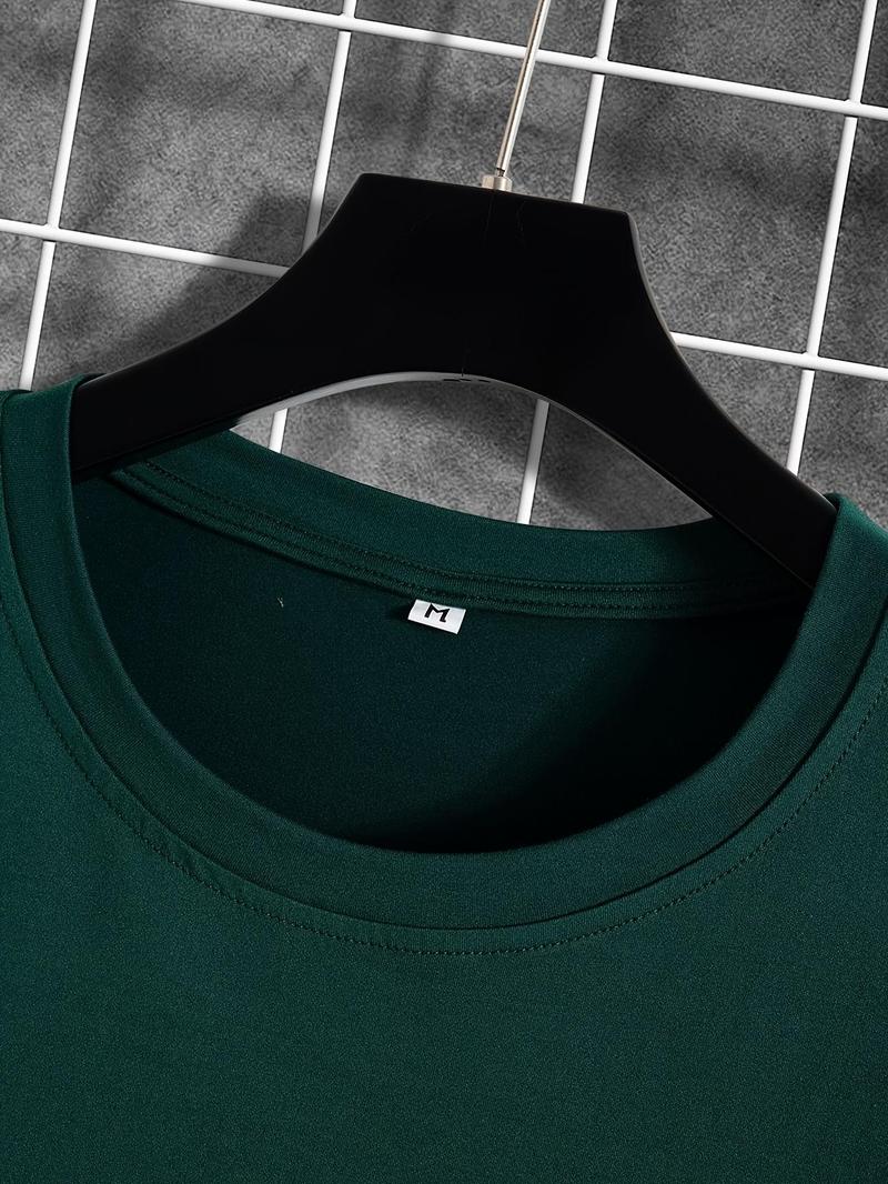 Men's American Flag Print Round Neck Tee, Regular Fit Casual Short Sleeve Crew Neck T-Shirt for Summer, Fashion Men's Top for Daily Wear