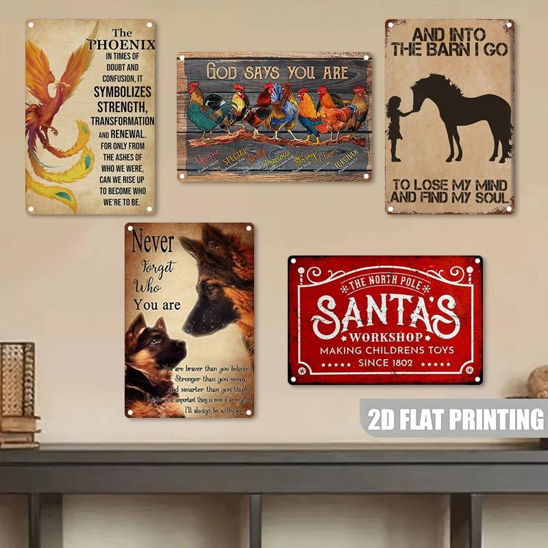 Symbolic Aluminum Wall Decor, 8x12 Inch Phoenix Metal Sign, Inspirational Print, Durable Indoor/outdoor Decoration, Humorous Gift Idea