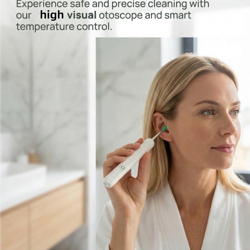 Visual Ear Cleaner Spoon with Camera and Light, Earwax Removal Tool, Earwax Remover, Ear Cleaning Device, Ear Cleaning Tools, Essential Ear Health Accessory