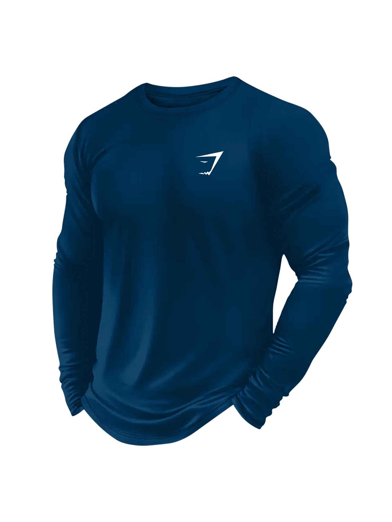 Men's Long Sleeve Athletic Workout Shirt, Breathable Quick-Dry Gym Top for Training & Daily Wear, Activewear Fitness, Athletic Style Activewear