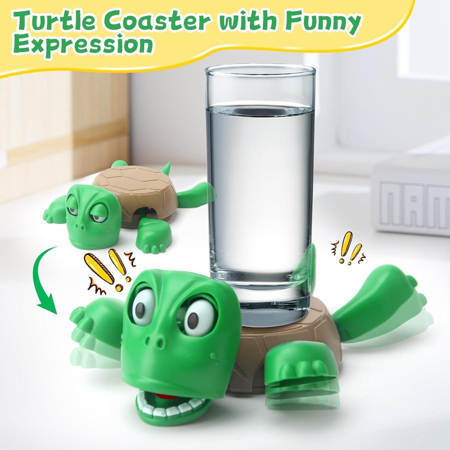 Two-In-One Funny Turtle Phone Stand Coaster, No Installation Desk Decor, Perfect Gift for Turtle Lovers, Party Table Decoration, Humorous Design