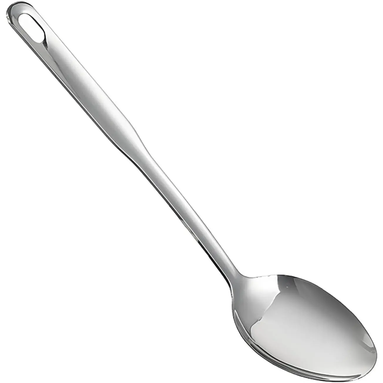 SUS304 Stainless Steel Large Cooking Spoon - 12.8 In Sturdy Modern Metal Kitchen Utensil for Mixing & Serving