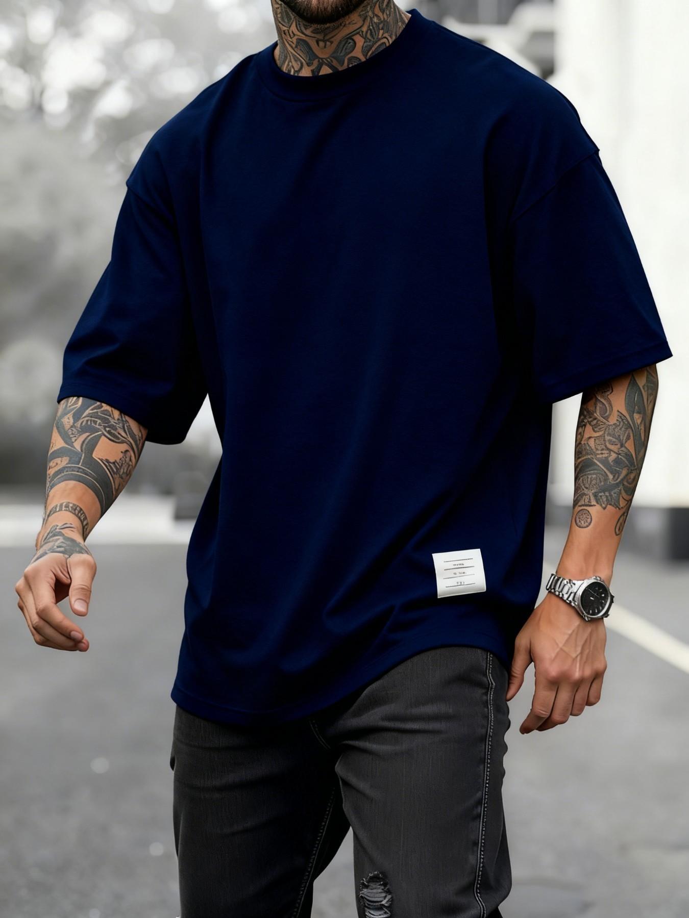 Men's Plus Size Round Neck Short Sleeve Shirt, Ultra Comfortable Everyday Wear, Casual Streetwear Oversized Style, Perfect for Daily Use Men's Plus Size Round Neck Short Sleeve Shirt, Ultra Comfortable Everyday Wear, Casual Streetwear Oversized Style, Perfect for Daily Use