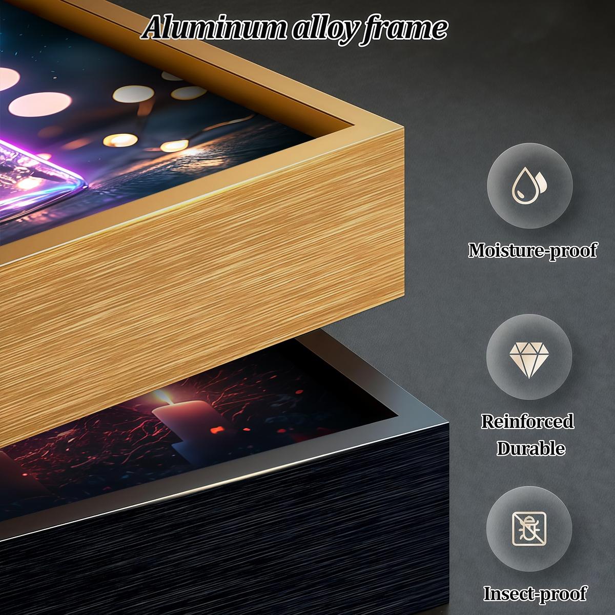 3 Counts Aluminum Alloy Framed Painting, Romantic Roses Hearts And Flowers Pictures, Home Decoration For Living Room, Bedroom, Office, Restaurant, Hallway Wall Decor, Odorless Print Artwork, Luxury Perfect Gift For Friends And Family