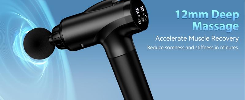 Handheld Muscle Massager Deep Tissue M68-7,Pain Relief with 9 Attachments&30 Speed,Massage Device for Knee,Foot,Neck,Back, Perfect Gift