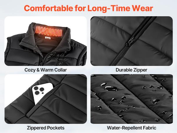 VEVOR Mens Thermal Soft Heated Male Vest, 16000 mAh Battery Pack, 8 Heating Zones, Lightweight Rechargeable Winter Menswear, 3 Levels, for Outdoor Hiking Camping, Size L VEVOR Mens Thermal Soft Heated Male Vest, 16000 mAh Battery Pack, 8 Heating Zones, Lightweight Rechargeable Winter Menswear, 3 Levels, for Outdoor Hiking Camping, Size L