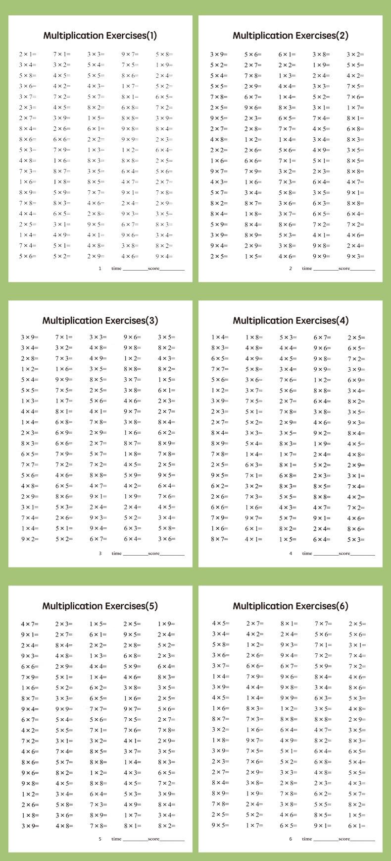 A workbook, Math learning book, designed for children to practice math problems, focusing on nine-nine multiplication in multiplication and division, handwritten math book enhances computational skills and promotes critical thinking