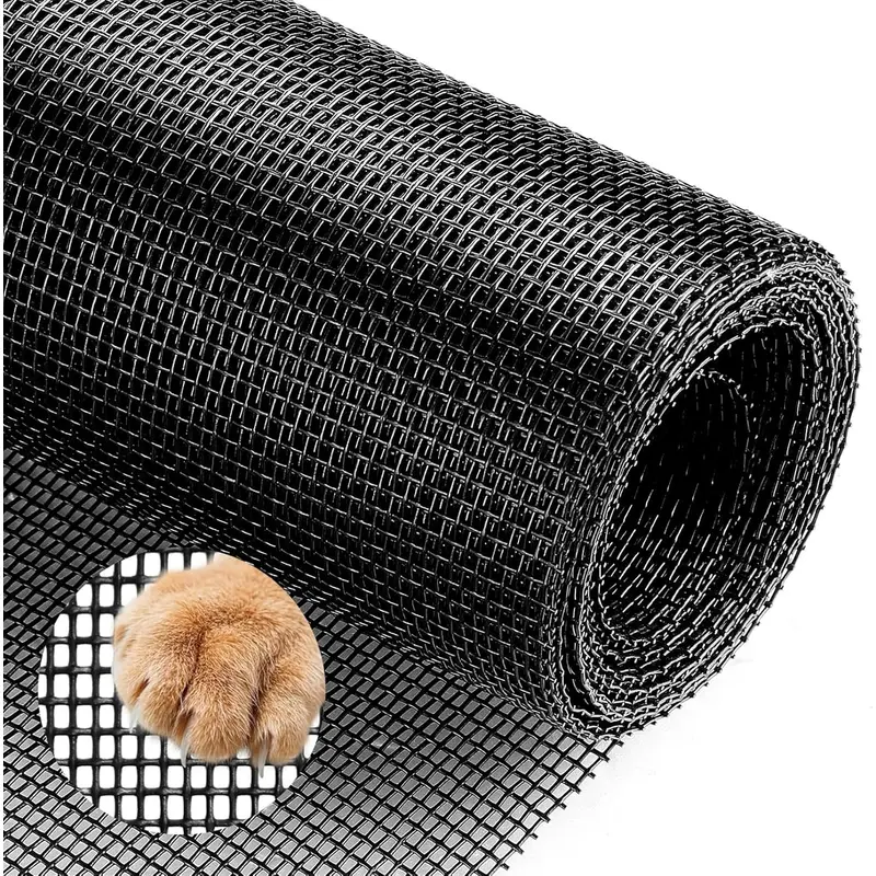 Black Fiberglass Window & Door Insect Mesh Screen, 1.2x3m (48x118in), 17-14 Grade Window Hardware for Insect Protection, Windows/Doors