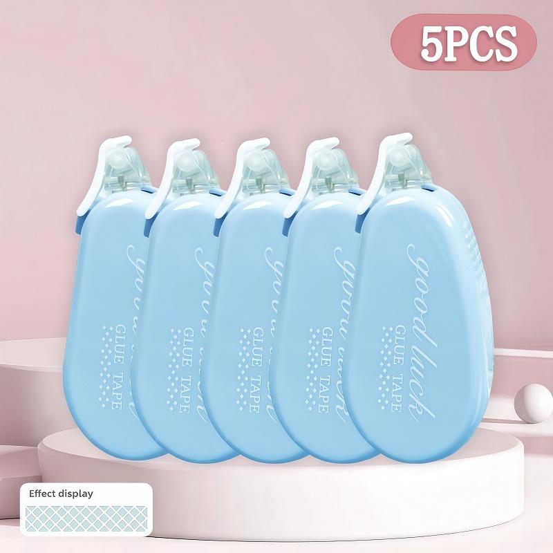 5 large capacity double-sided tape sets - strong adhesive, easy to stick and remove, suitable for scrapbooks, collages and photo albums, diaries, handicrafts, offices, back to school preparation, non stick multi-purpose glue, smooth application