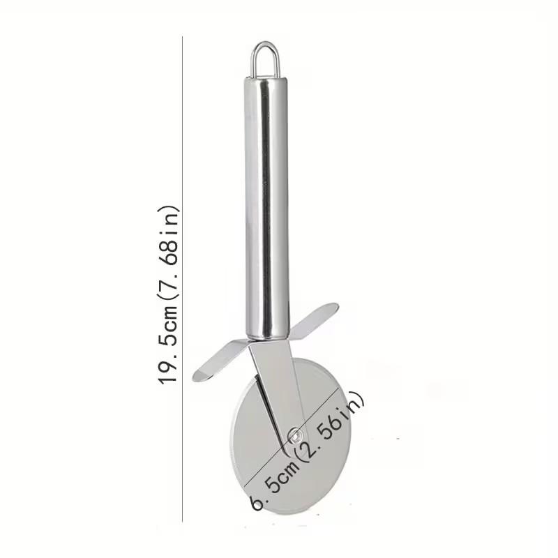 Stainless Steel Pizza Cutter, Sharp Rotating Blade, Ergonomic Non-Stick Handle, Easy Cutting for Pizza, Cheese, Dough, 1pcs