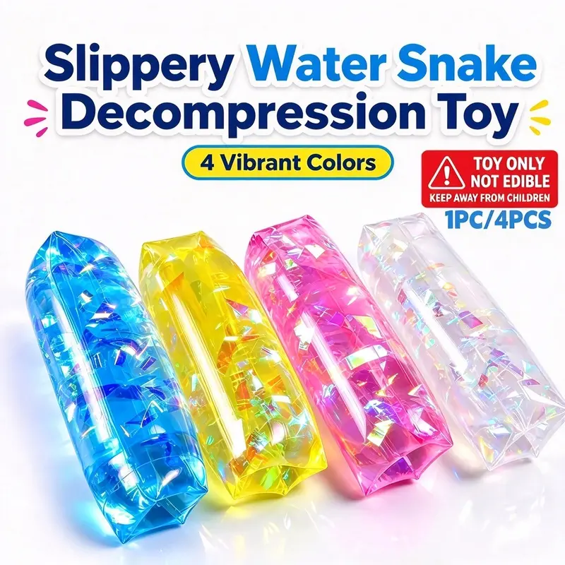 Slippery Water Snake Decompression Toy - 4 Vibrant Colors for Children's Fun & Stress Relief Squishy Fun