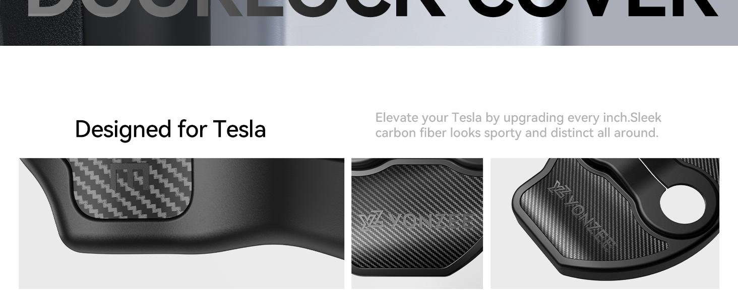 YONZEE Door Lock Cover for Tesla Model Y and Model 3 - Anti-Rattle and Rust Protection for 2020+ Model Y & 2017+ Model 3 (Includes Juniper & Highland)