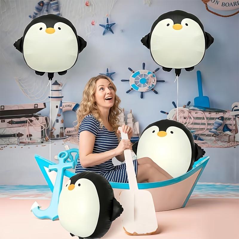 4-Pack Matte Penguin Aluminum Balloons, Cute Penguin Balloons for Birthday, Graduation, Wedding, Durable Party Decorations, Event Balloons