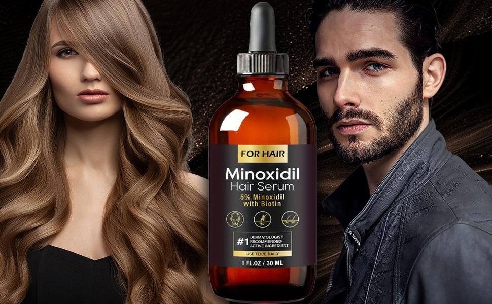 5% Minoxidil Hair Growth Solution - For Men & Women, Daily Haircare Treatment for Thinning Hair, Scalp Comfort Formula, 1oz Unisex Hair Loss Oil