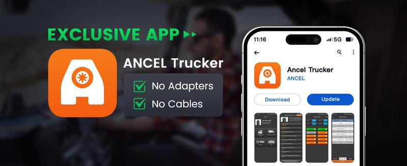 ANCEL HD200 Bluetooth Heavy Duty Truck Scanner, Speed Limit Reset Tool for Cummins & Caterpillar Engines Diesel Diagnostic Tool, All System 2 In 1 HDOBD & OBD2 Truck & Car Code Reader, Lifetime Free Updates, Auto Automotive Vehicle Repair  Tool