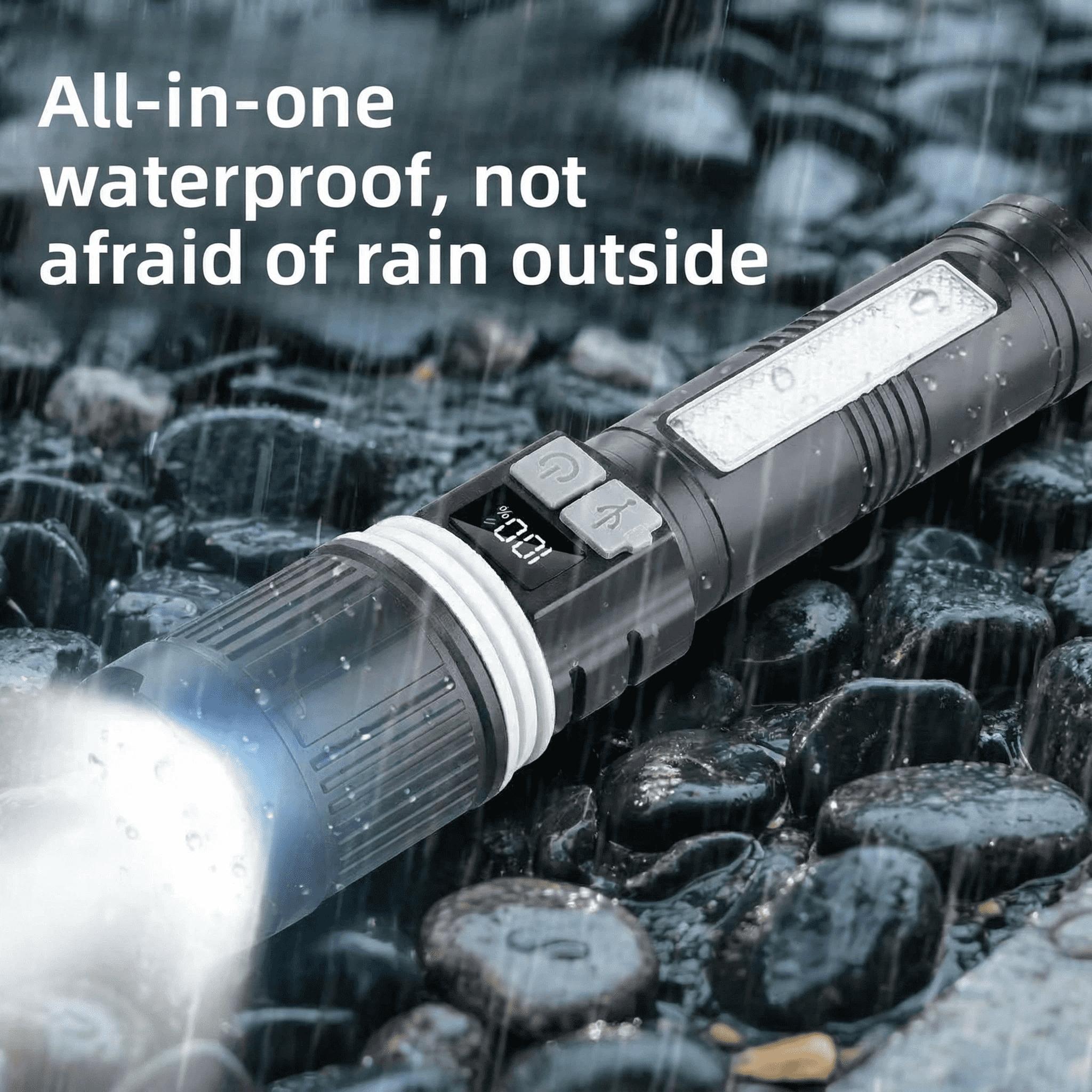 Super Bright Rechargeable Flashlight Torch, Adjustable Focus, Outdoor Camping, Fishing, Hunting, Rock Climbing, Emergency Use, High Lumens Flashlight, High Lumen Flashlights