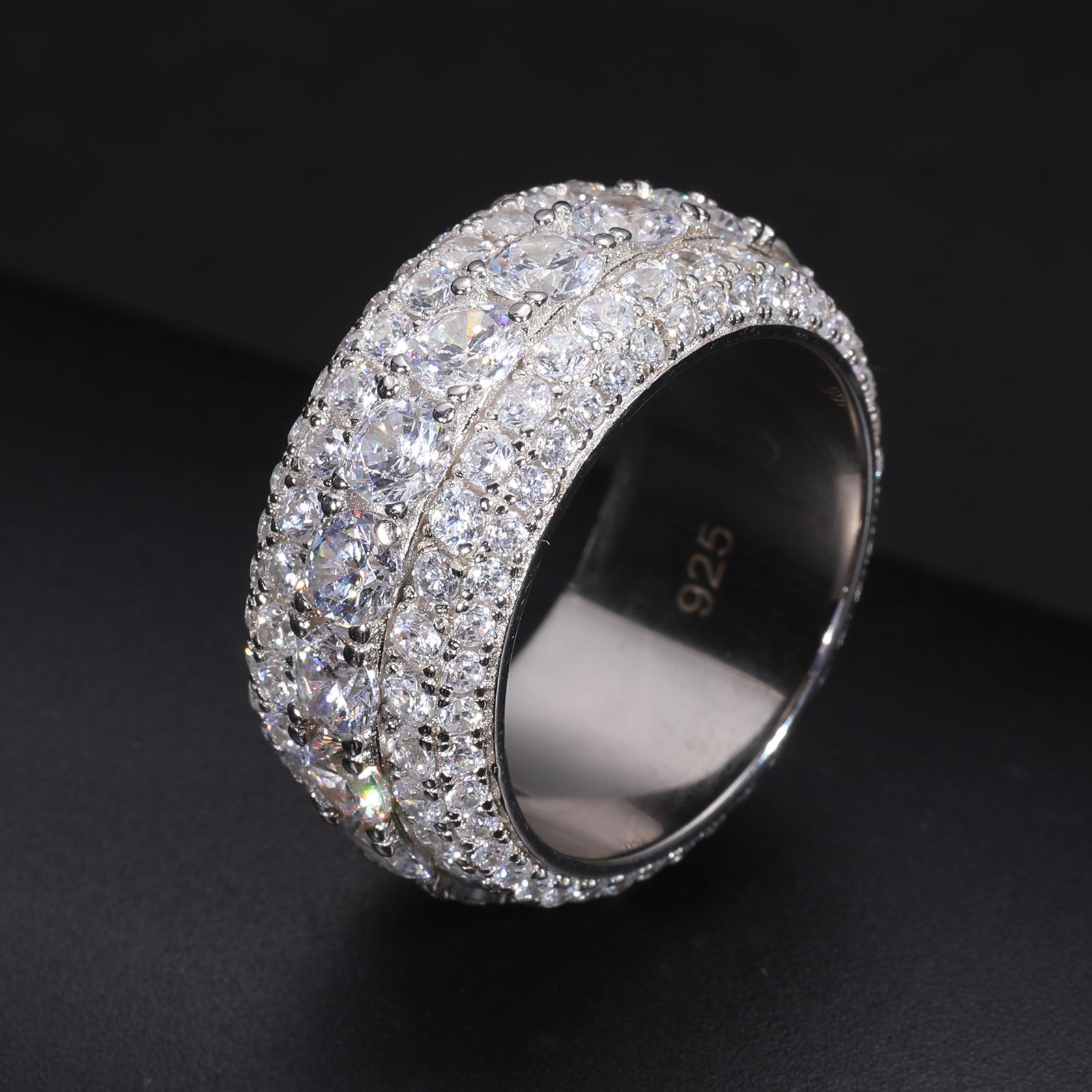 【#R60 Livestream】UCCIYO 18K Gold-Plated Ring with Lab-Grown Moissanite For Men Hip Hop Pave Setting S925 Sterling Silver Rings Hip Hop Jewelry