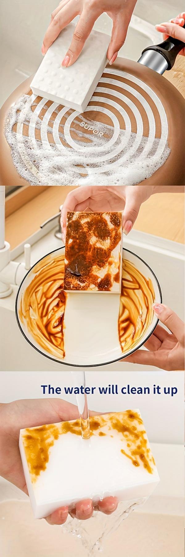 Dish Sponge 10 Count Nano Sponge Wipe High Density Kitchen Dishwashing Sponge for Home Restaurant Barbecue Wiping