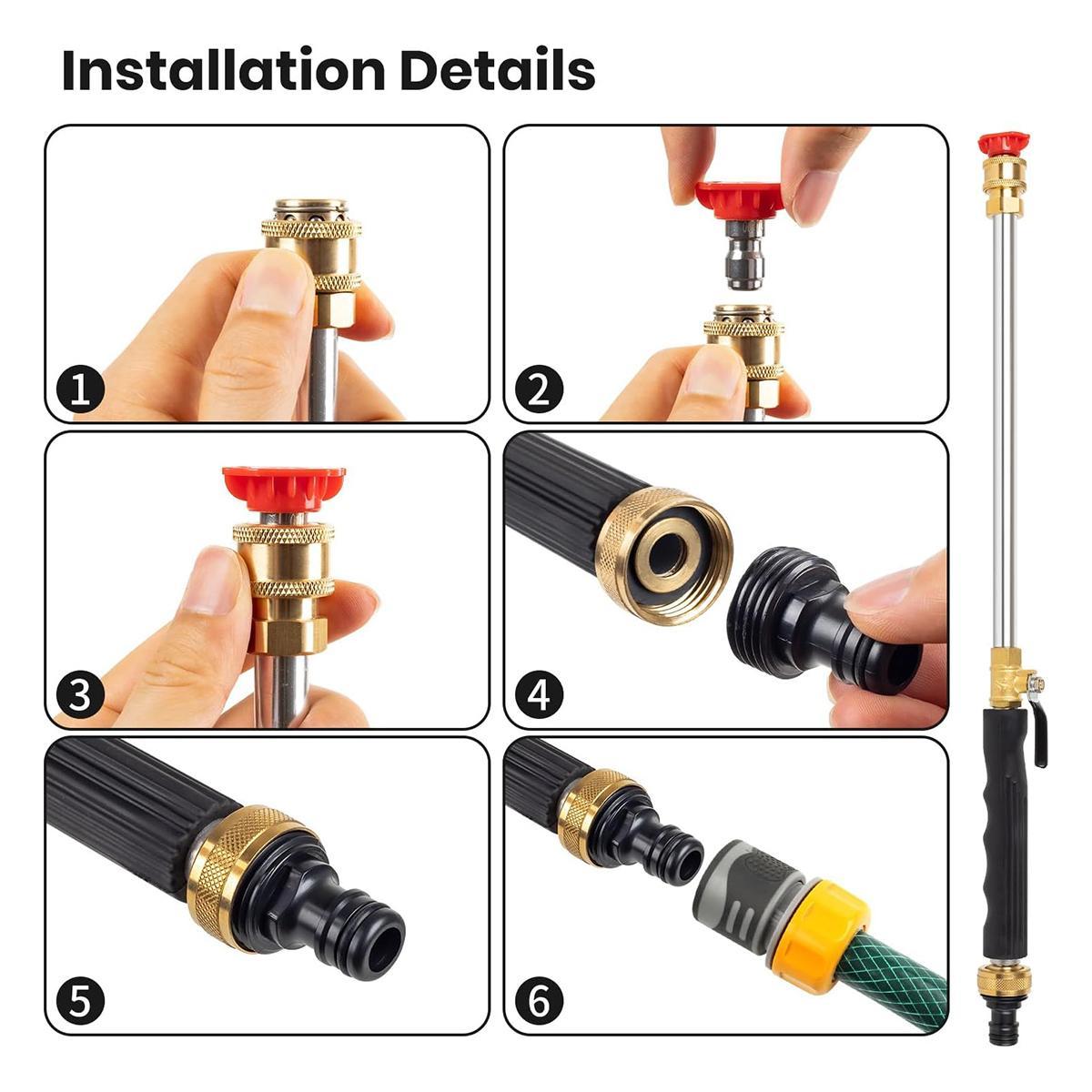 Jet Nozzle Power Washer for Garden Hose, Includes 2 High-Pressure Nozzles and Quick Connectors | Hydro Jet High Pressure Washer Tools. Jet Nozzle Power Washer for Garden Hose, Includes 2 High-Pressure Nozzles and Quick Connectors | Hydro Jet High Pressure Washer Tools.