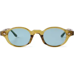 Retro Small Round Sunglasses for Women Men  Blue Tortoise Shell Glasses 90s Oval Mens Shades