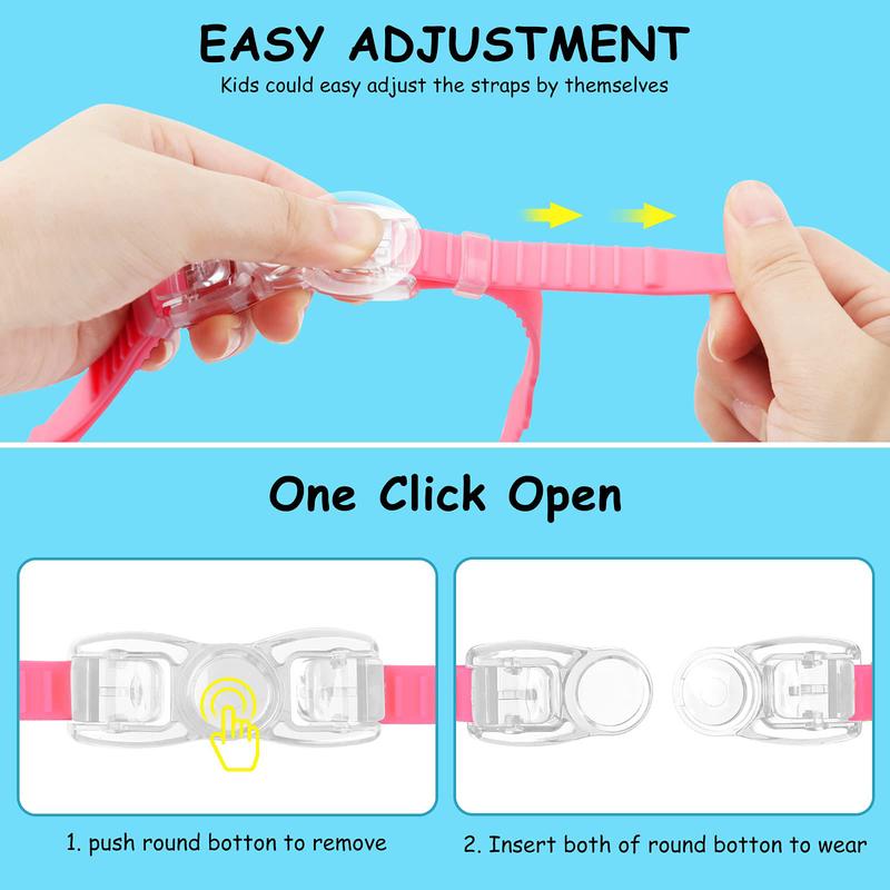 Sharkite Kids Swimming Goggles 1 Pack Anti-fog Anti-UV Wide View Kids Swimming Goggles 3-15 years old