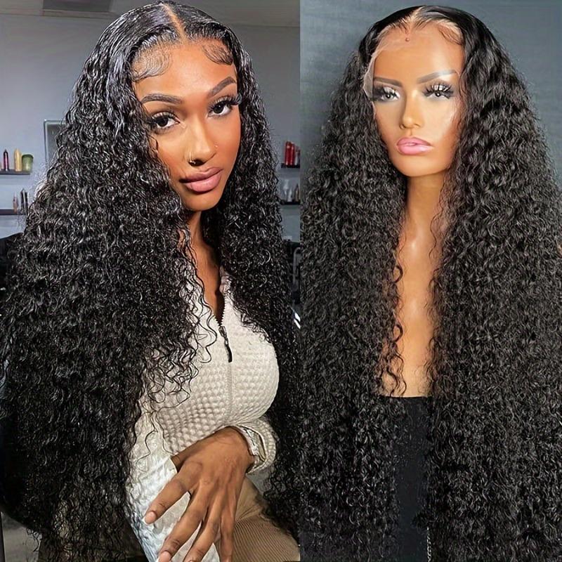 Bling Hair Kinky Curly Lace Front Wig 13x6 HD Transparent Deep Curly Human Hair with Natural Color 180% Density for Women