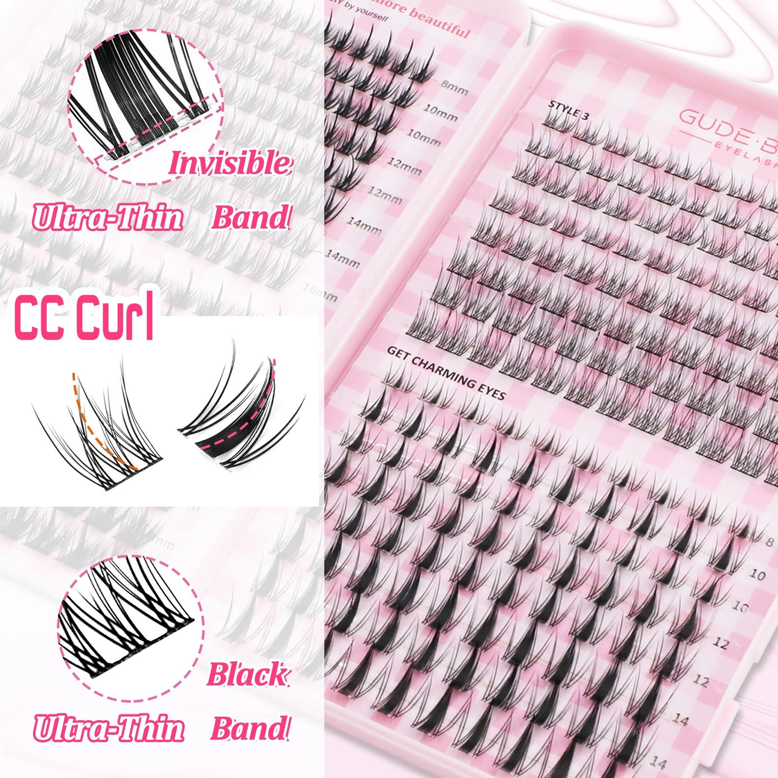 640PCS eyelash extension set, DIY Eyelash Extensions, with glue, tweezers, and glue remover, CC roll type mixed 8-16mm large capacity, suitable for home self-grafting, friendly to beginners