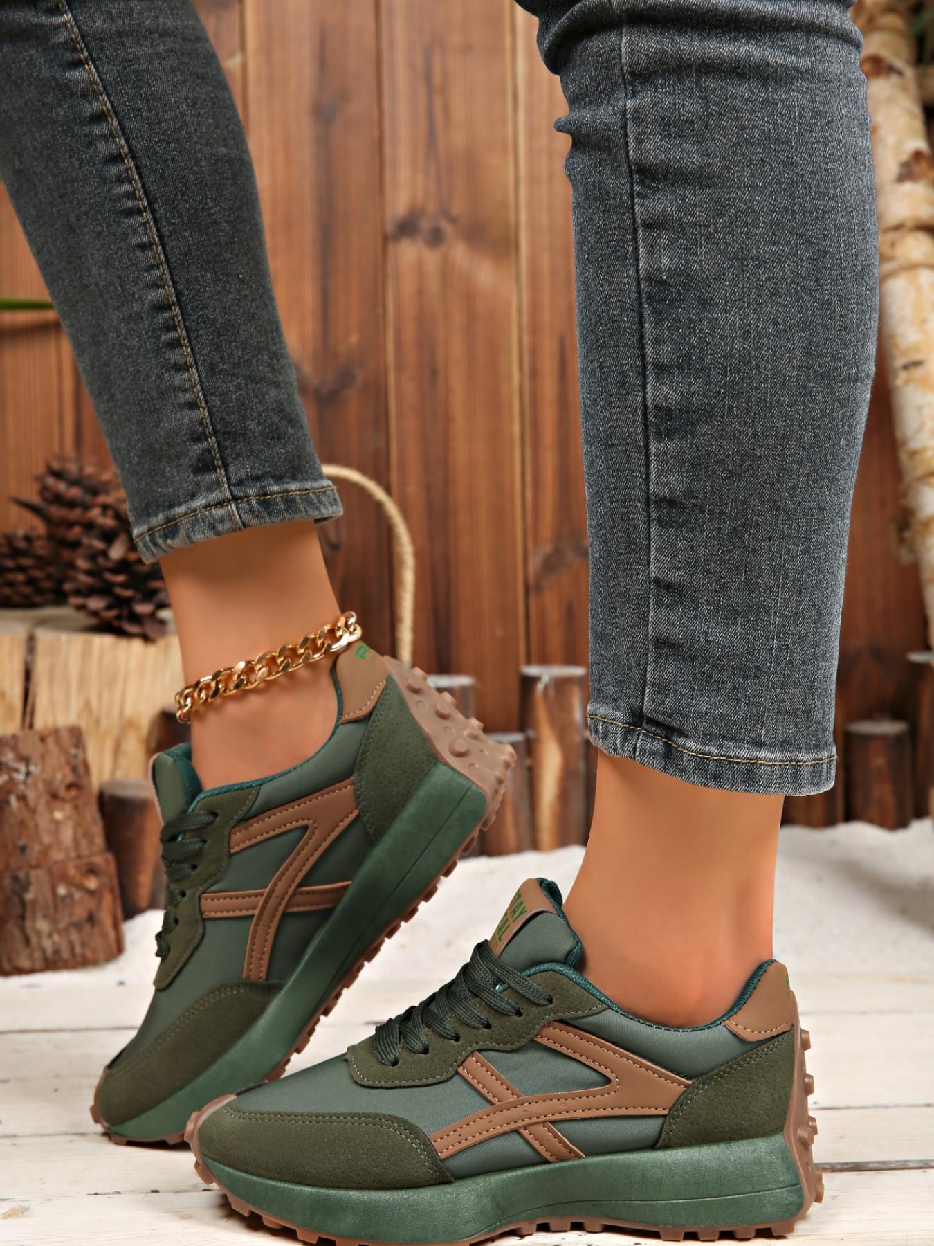 Women's Fashion Thick Sole Sports Shoes, Breathable Trendy Walking Shoes, Comfort Support, Casual All Season Footwear for Daily Wear & Gym Use