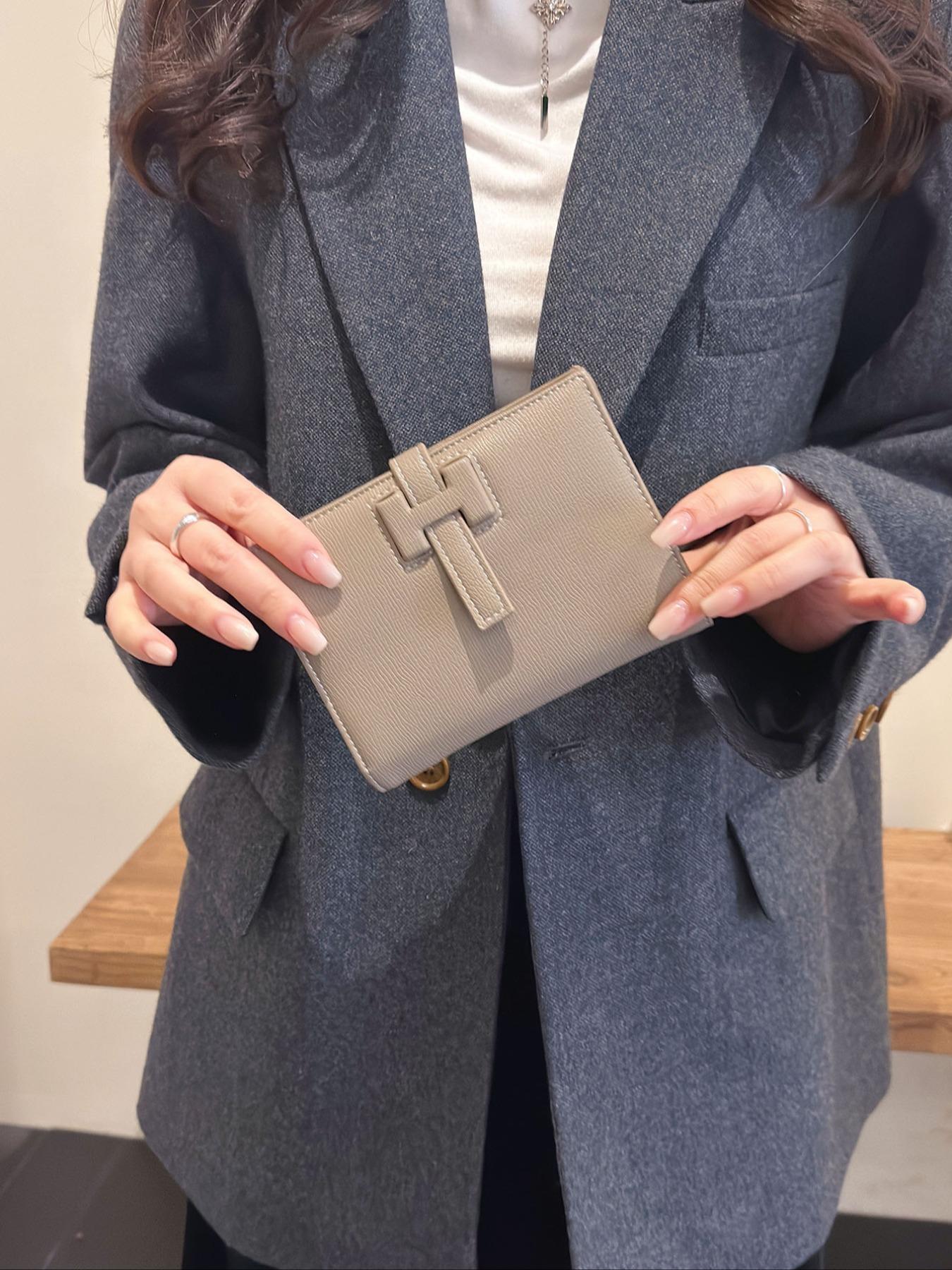 Women's Plain Color Wallet with Multiple Card Slots, Bank Credit Card Holder, Driver License Case, Daily Use & Travel Accessories