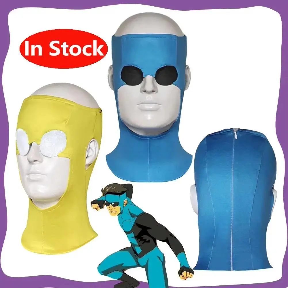 Fantasy Mark Grayson Cosplay Men Blue Mask Anime Invincible Costume Headgear Accessories for Adult Male Roleplay Props Halloween