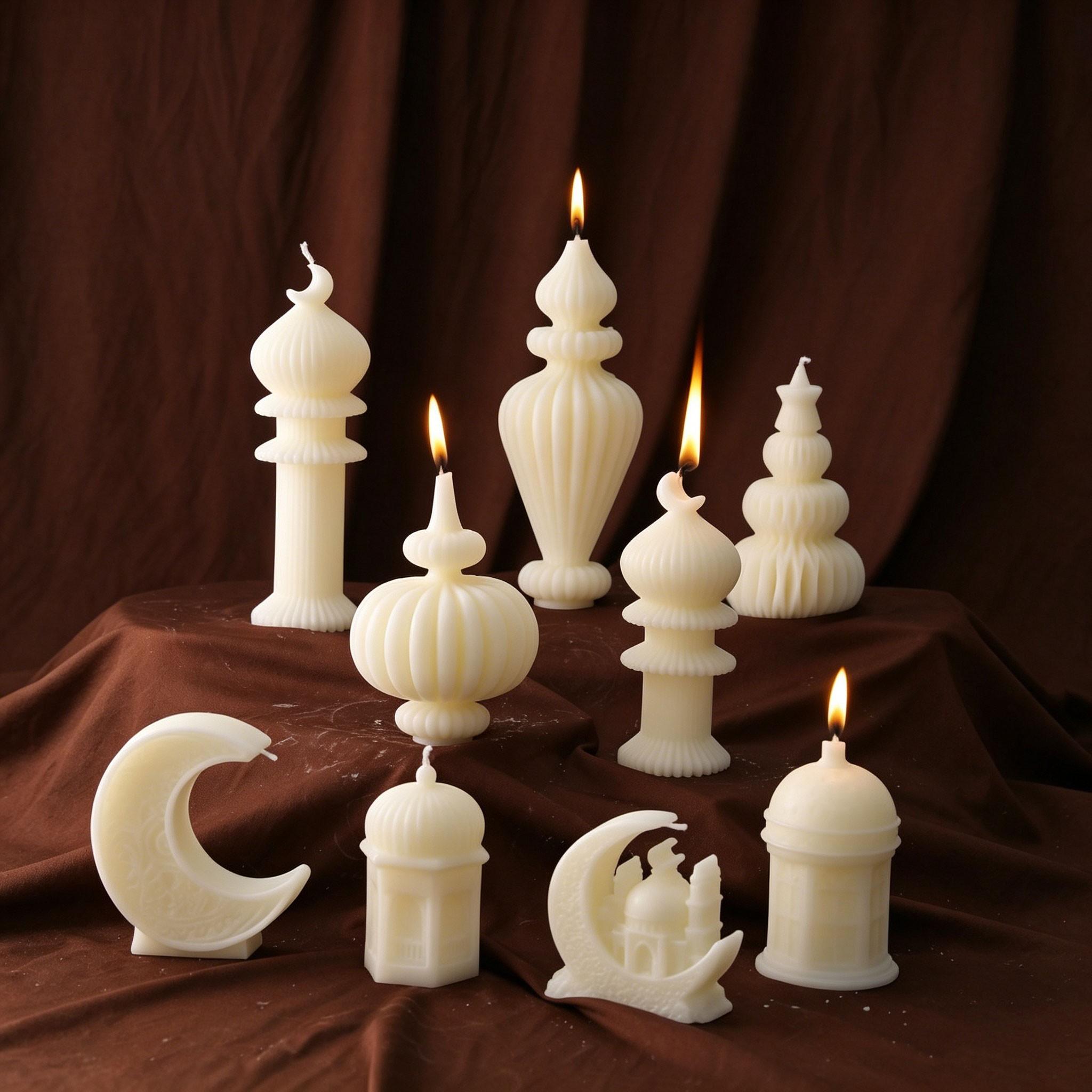 2pcs Islamic Theme Aromatherapy Candles, Soy Wax, Smokeless, Long-Lasting Scent, Decorative, Gift, Perfect for Ramadan, Home, Soft Furnishings